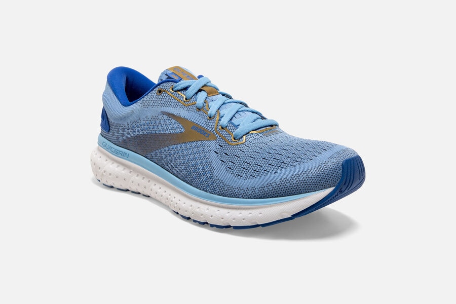 Glycerin 18 Road Brooks Running Shoes NZ Womens - Blue/Gold - FOYRCX-341